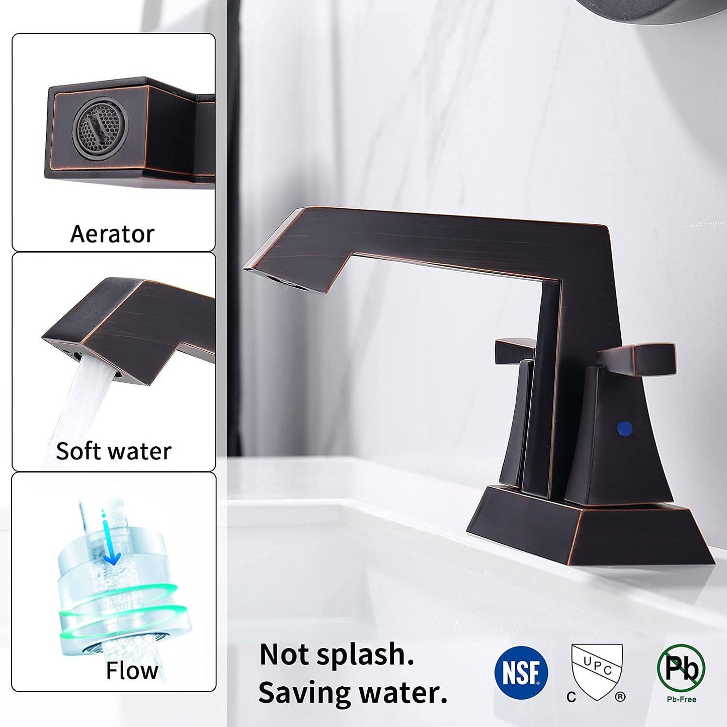 Elegant Oil Rubbed Bronze 2-Handle Bathroom Sink Faucet