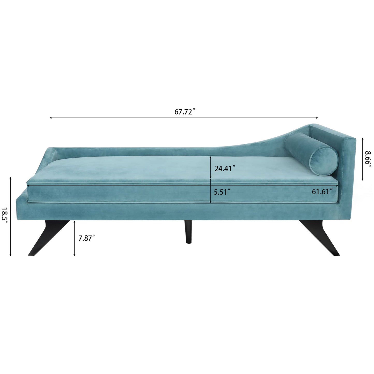 Right Square Arm Reclining Chaise Lounge