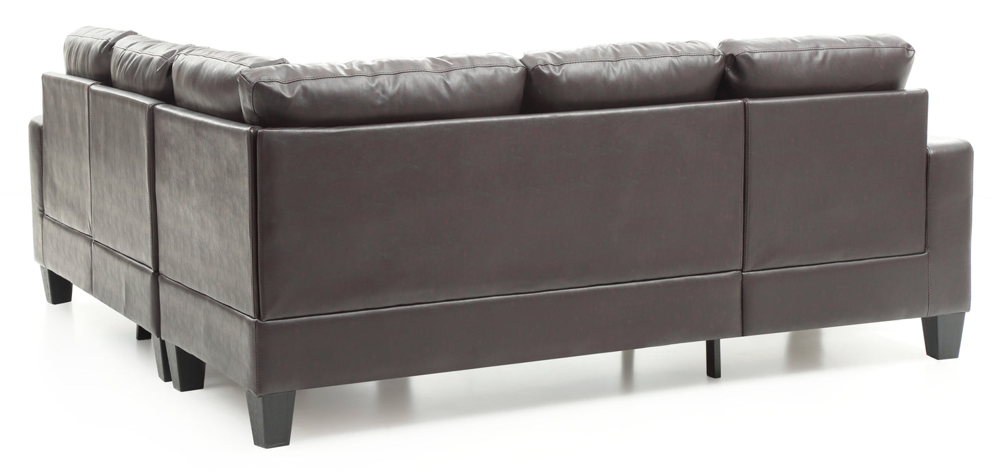 Newbury G464B-SC Sectional in Dark Brown with Dacron Wrapped Foam Seat Cushions