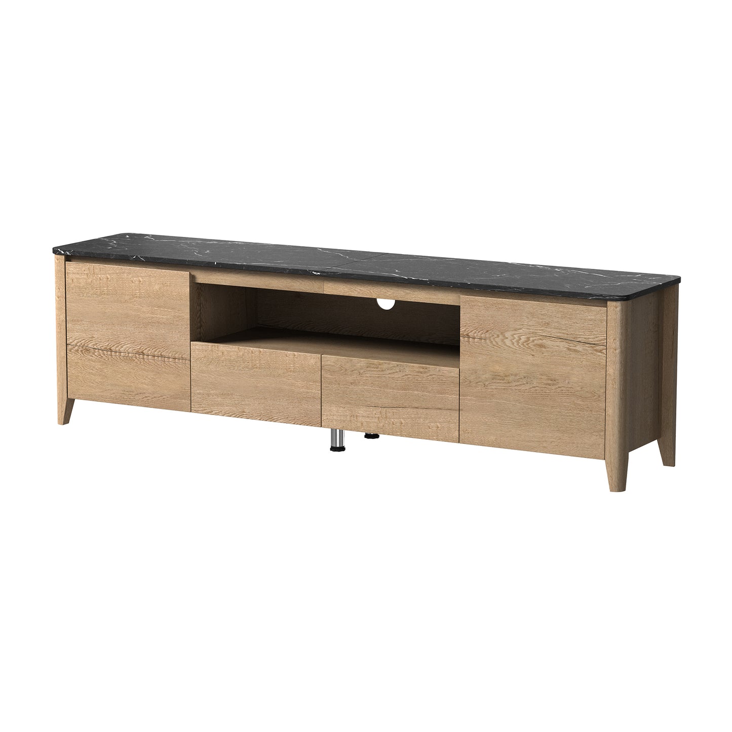 Sleek 70 TV Stand with LED Lights and Storage for 80 TVs