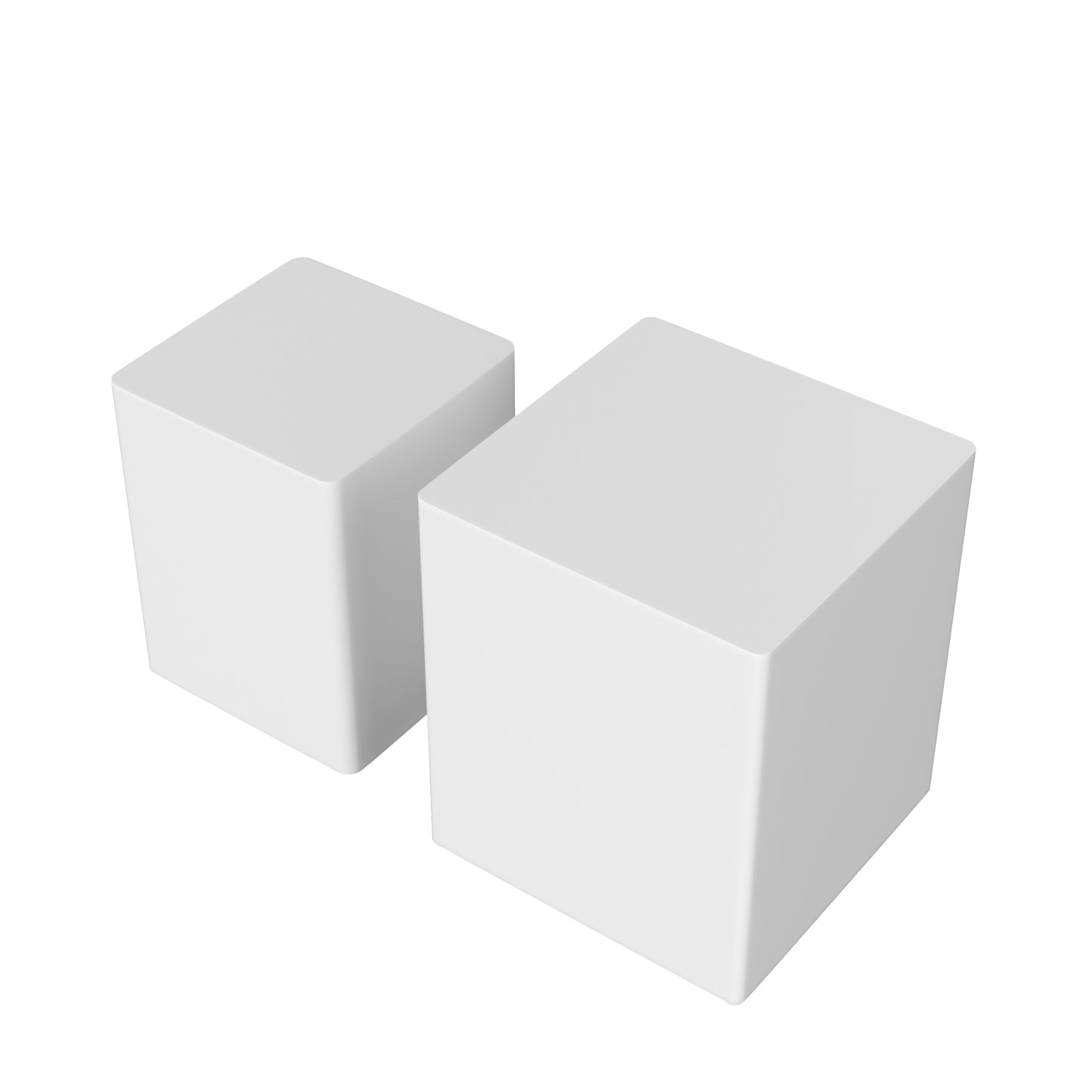 Modern White MDF Nesting Tables Set of 2 for Living Room, Office, and Bedroom