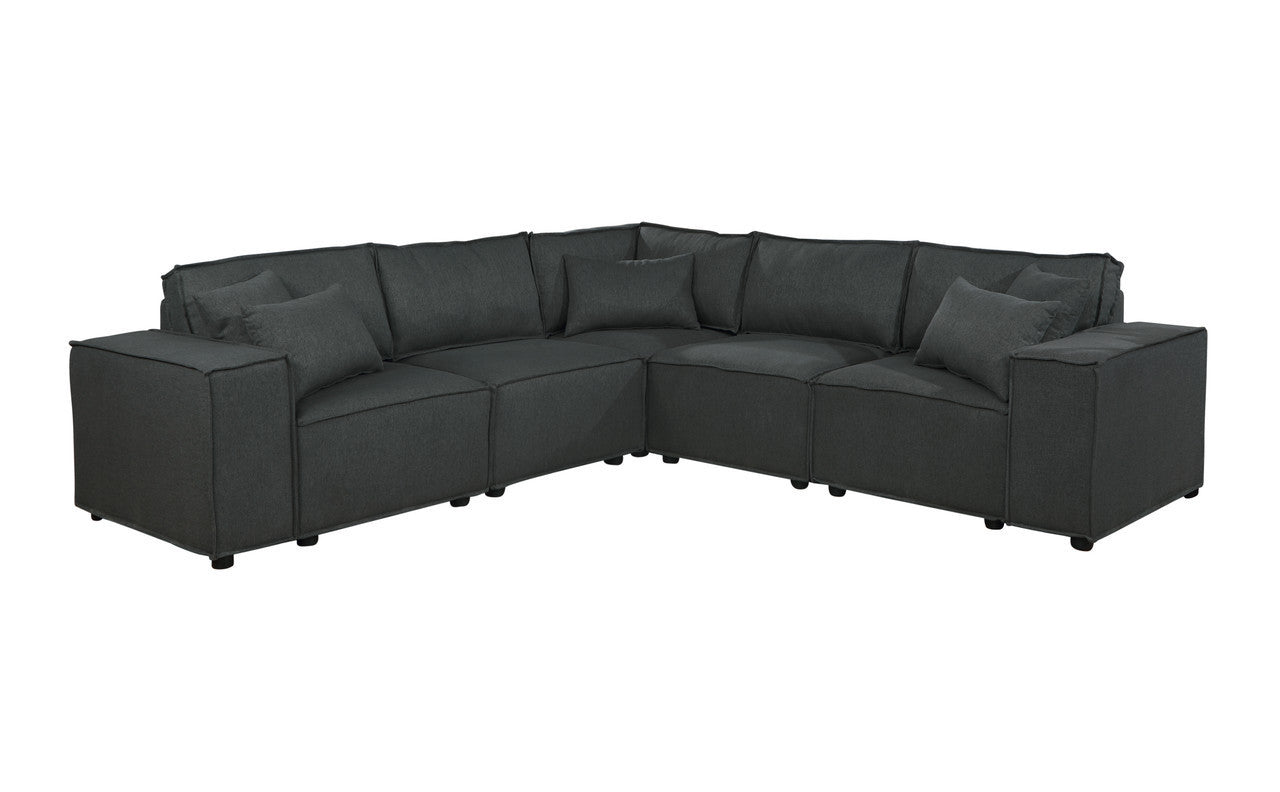 Jenson Dark Gray Linen Modular Sectional Sofa