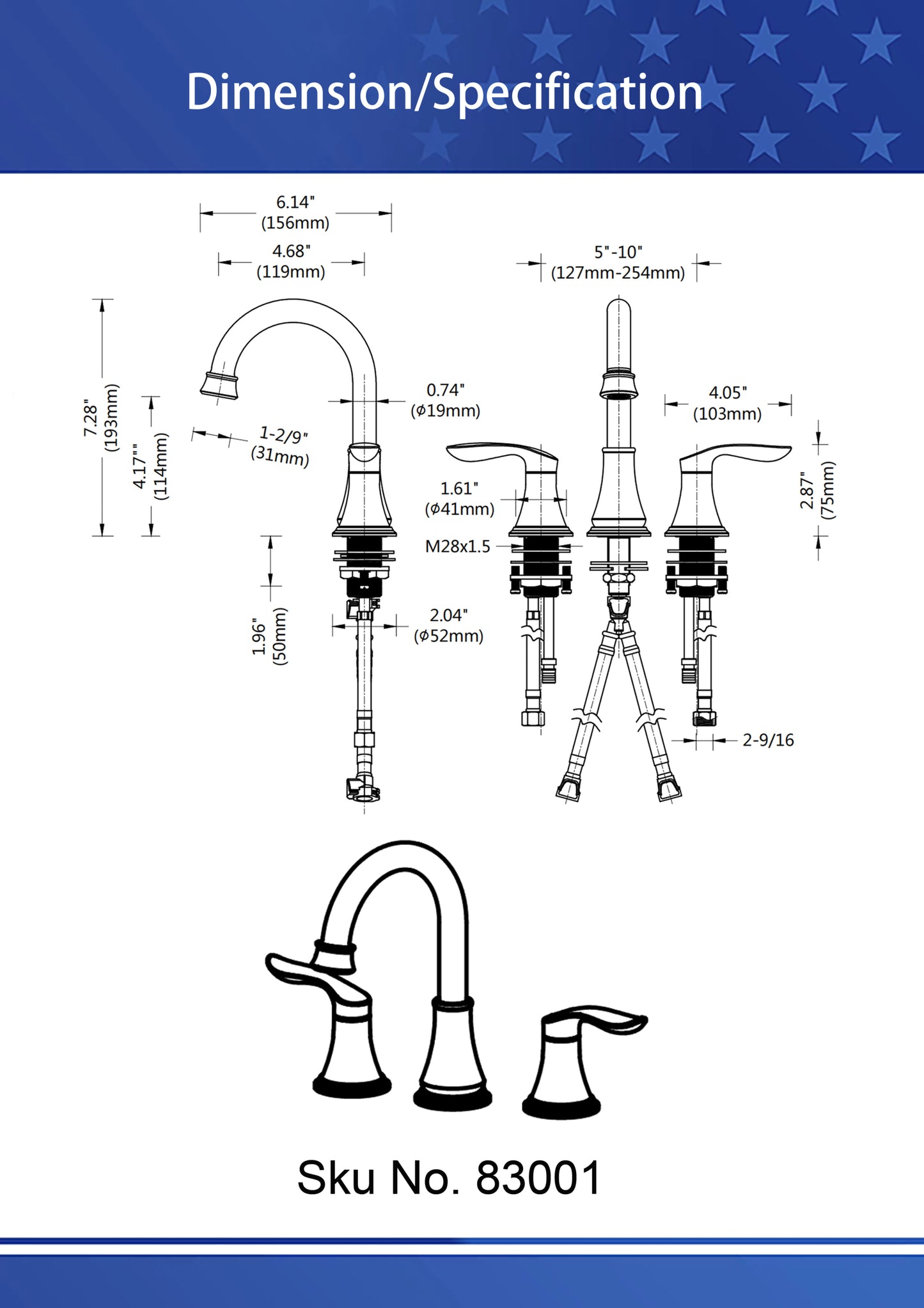 Elegant Widespread Bathroom Faucet Set with Durable Components