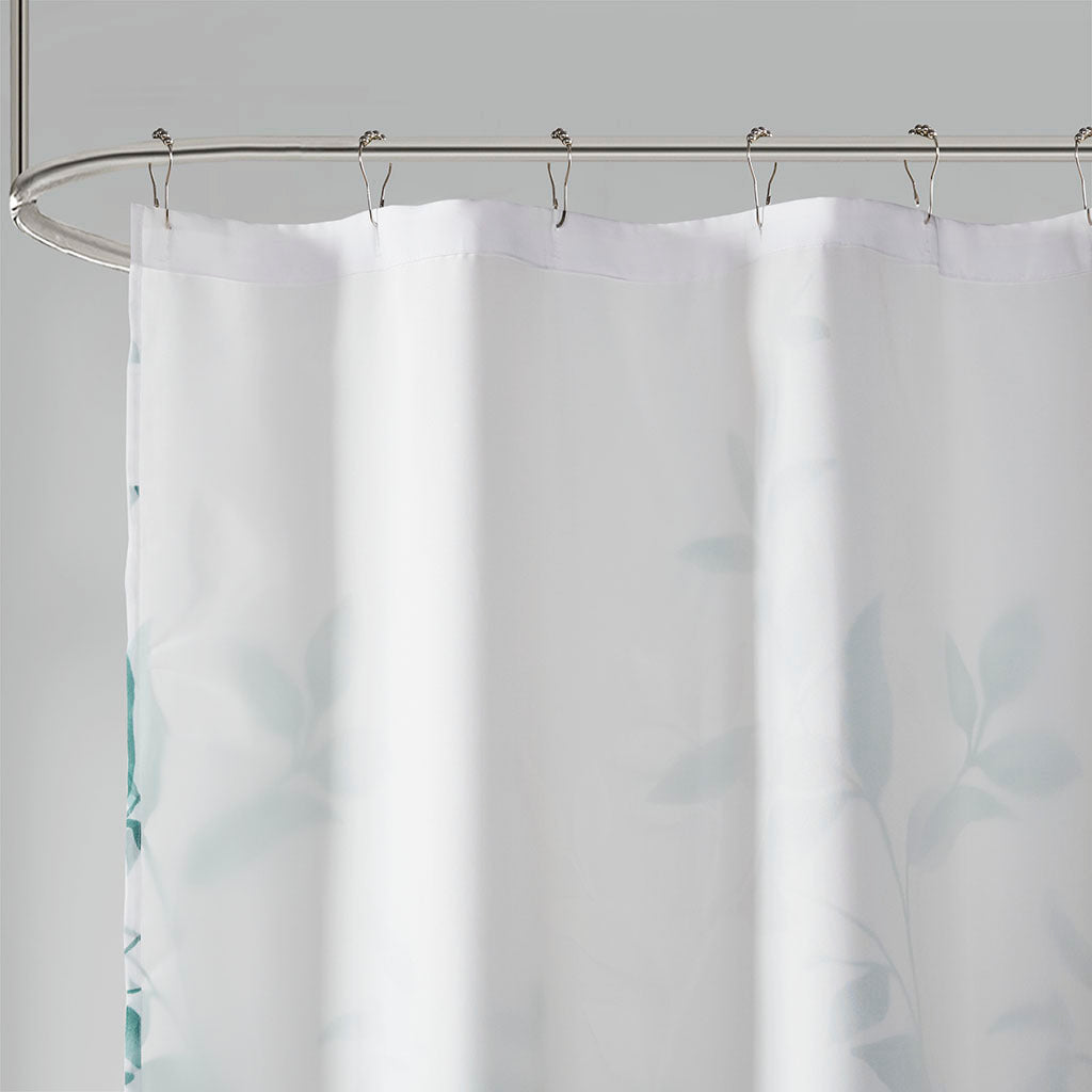 Seafoam Botanical Burnout Shower Curtain by Madison Park