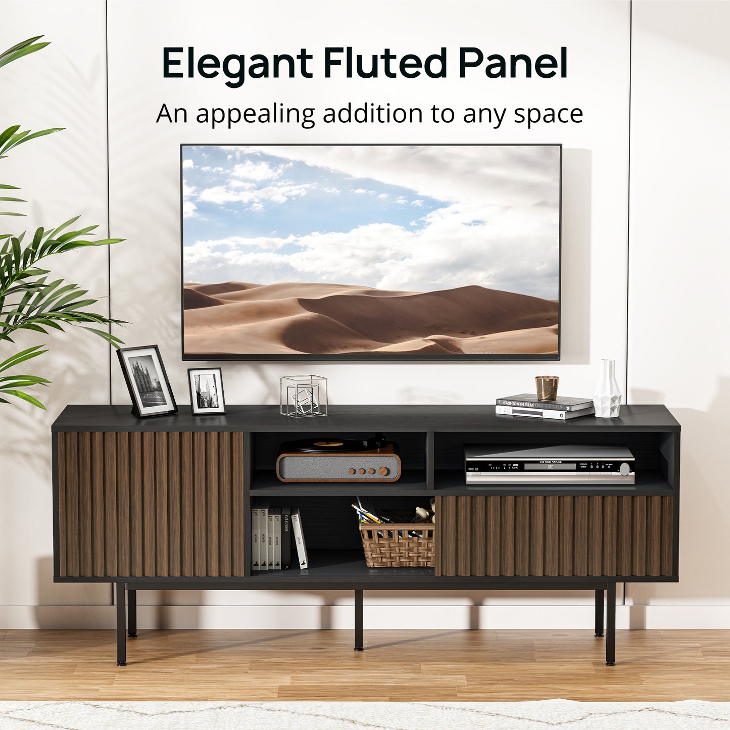 59'' Retro-Inspired Television Stand for Screens up to 65''