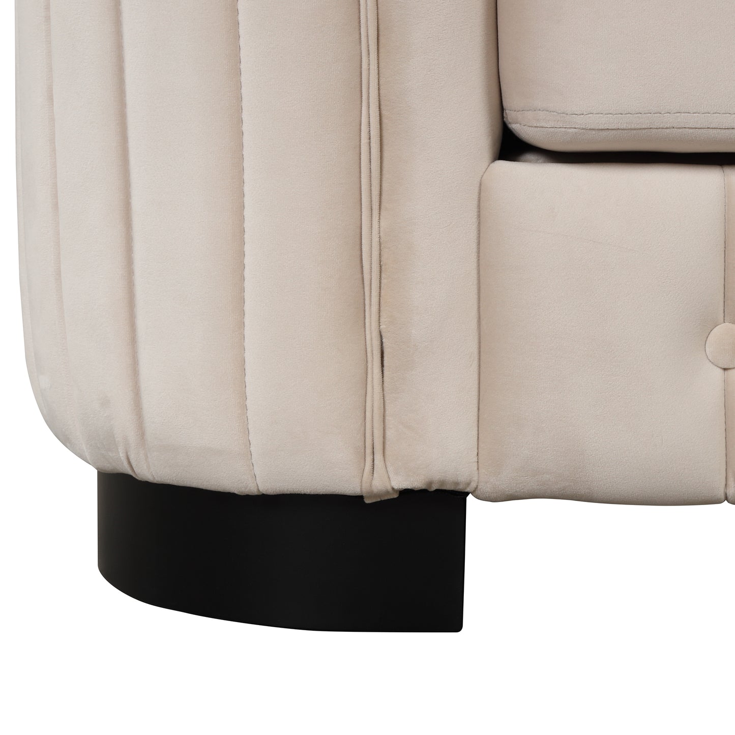 41.5 Beige Velvet Single Sofa Chair with Removable Seat Cushion