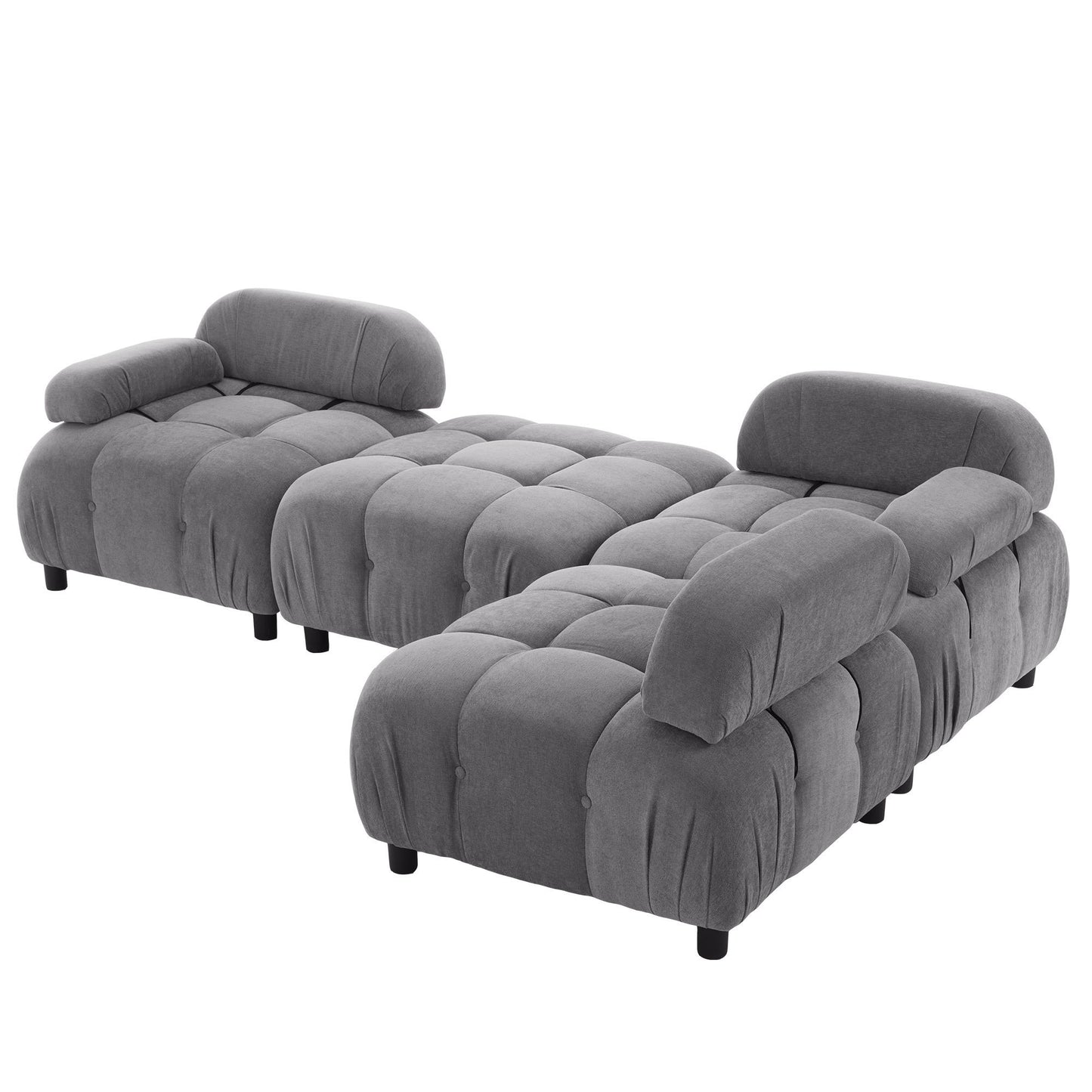 U_STYLE Chenille Fabric Modular Sectional Sofa with Reversible Chaise