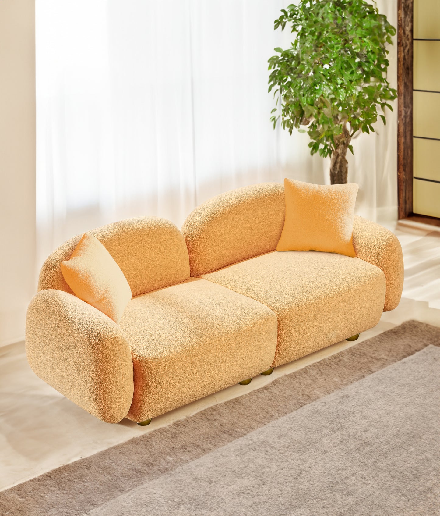 Velvet Upholstered Sofa - Luxurious Plush Couch for Ultimate Comfort and Style