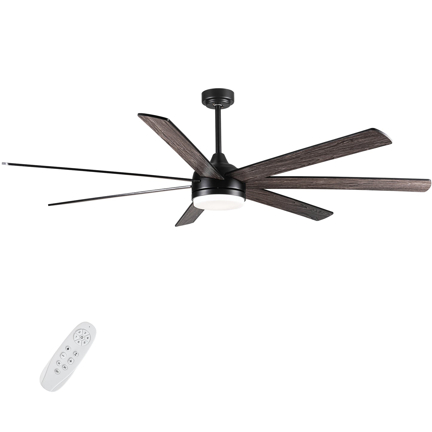 Rustic 72-Inch Ceiling Fan with Adjustable Plywood Blades for Dining Room