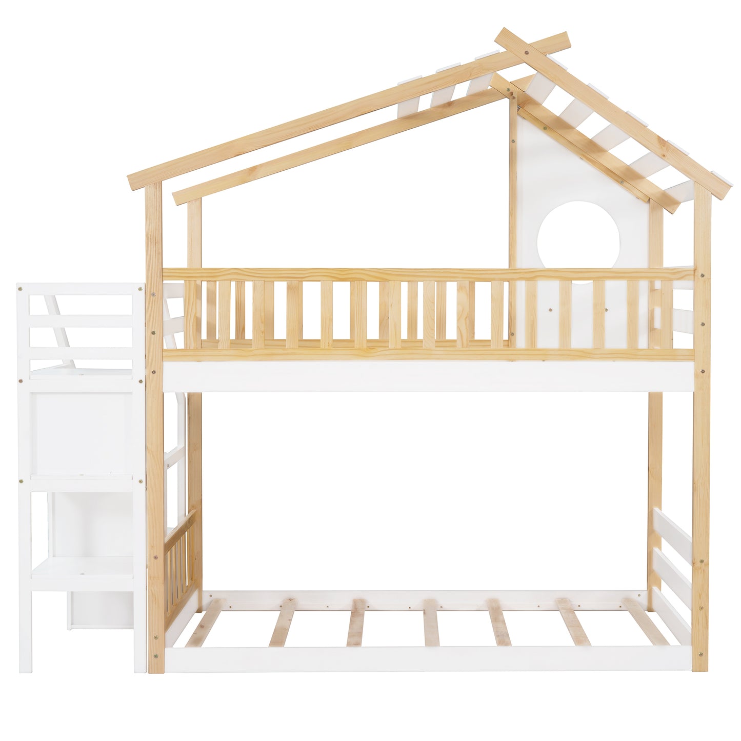 Staircase Playhouse Twin Bunk Bed with Storage
