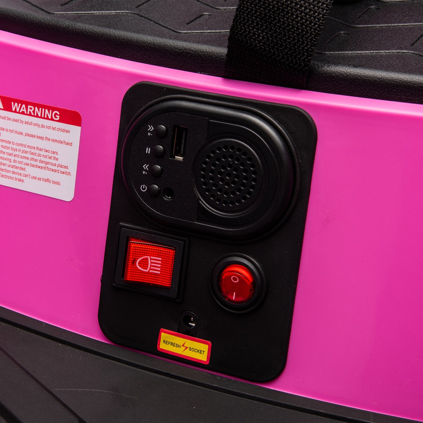 12V Pink Bumper Car with Remote Control and LED Lights