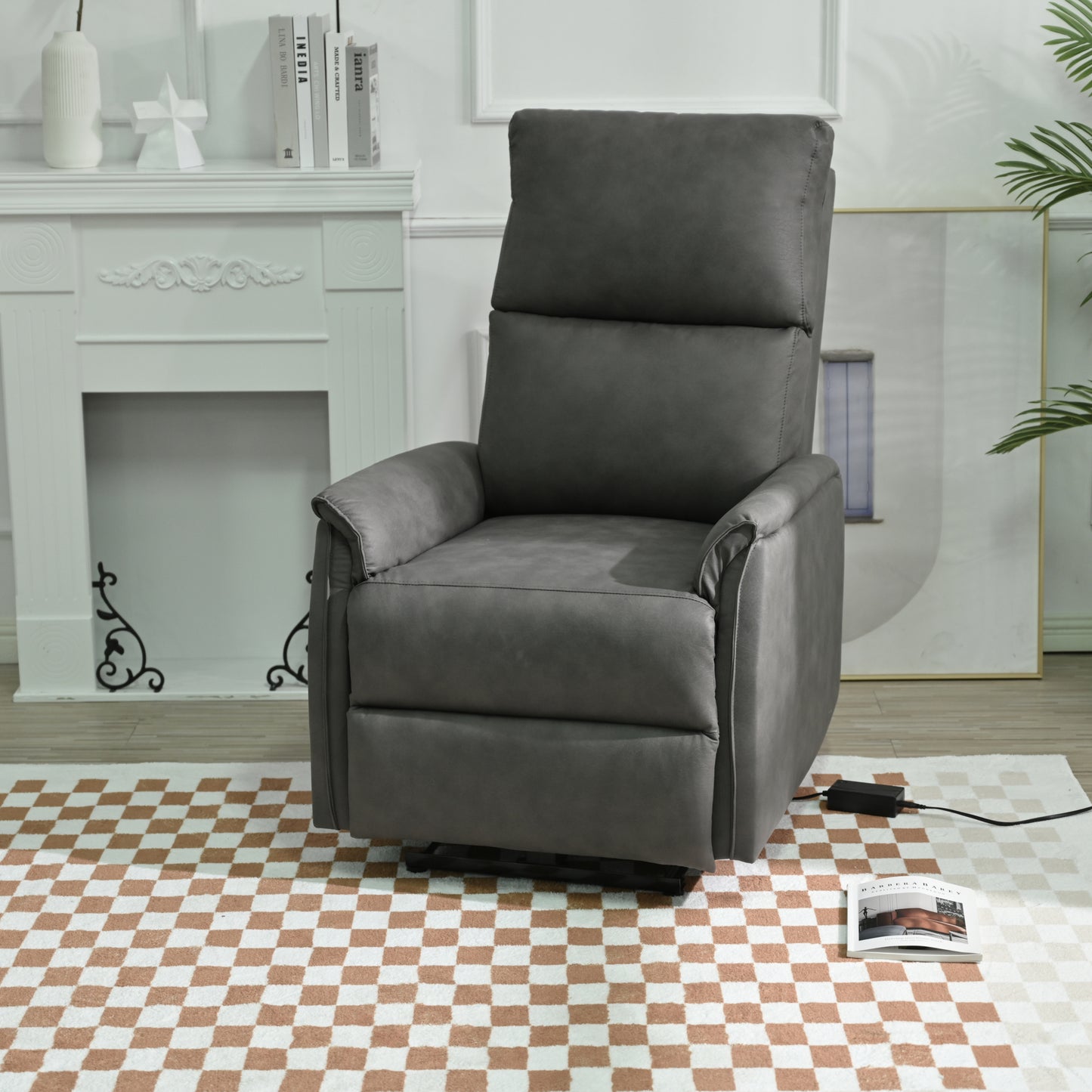 Dark Gray Electric Power Recliner Chair with USB Ports