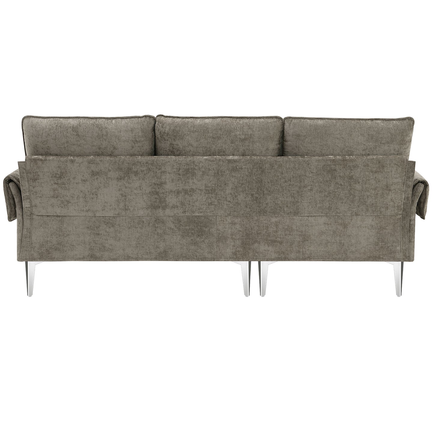 84-Inch Convertible Sectional Sofa with Reversible Chaise Lounge and Chenille Upholstery