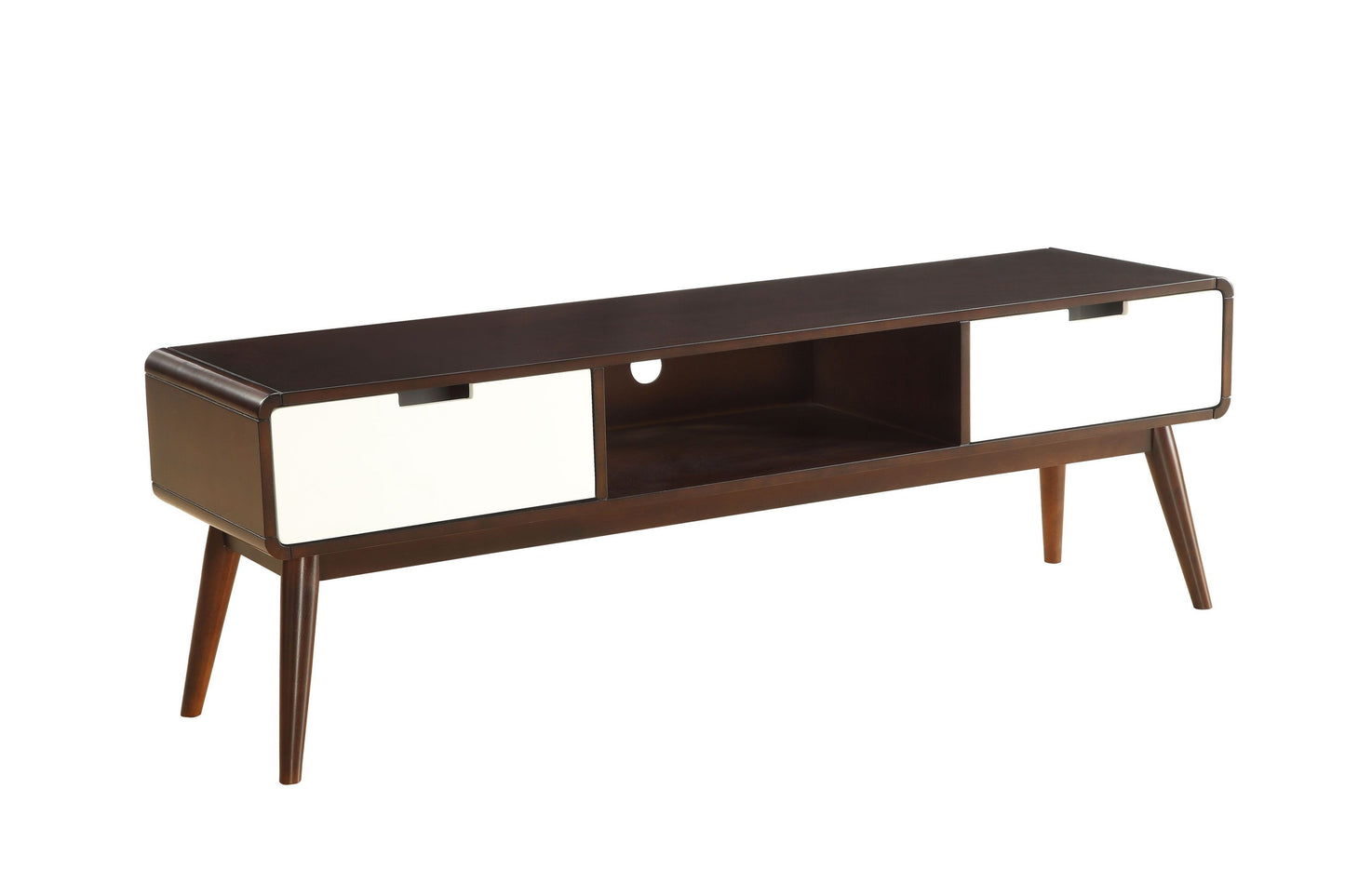 Christa TV Console in Espresso & White 91510