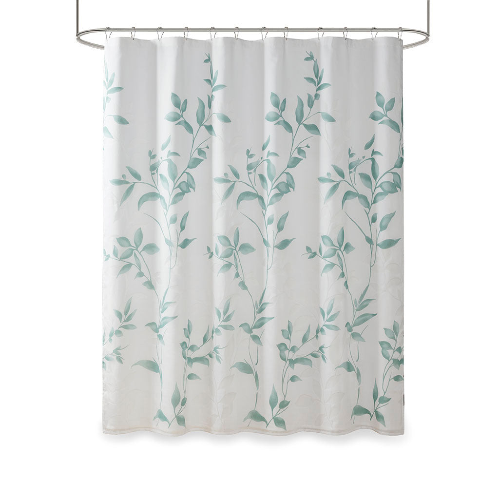 Seafoam Botanical Burnout Shower Curtain by Madison Park