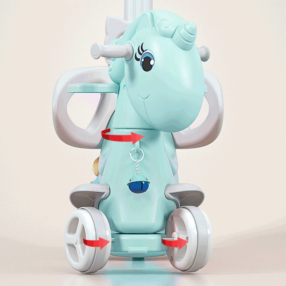 Unicorn Kids Blue Rocking Horse and Ride-On Bike