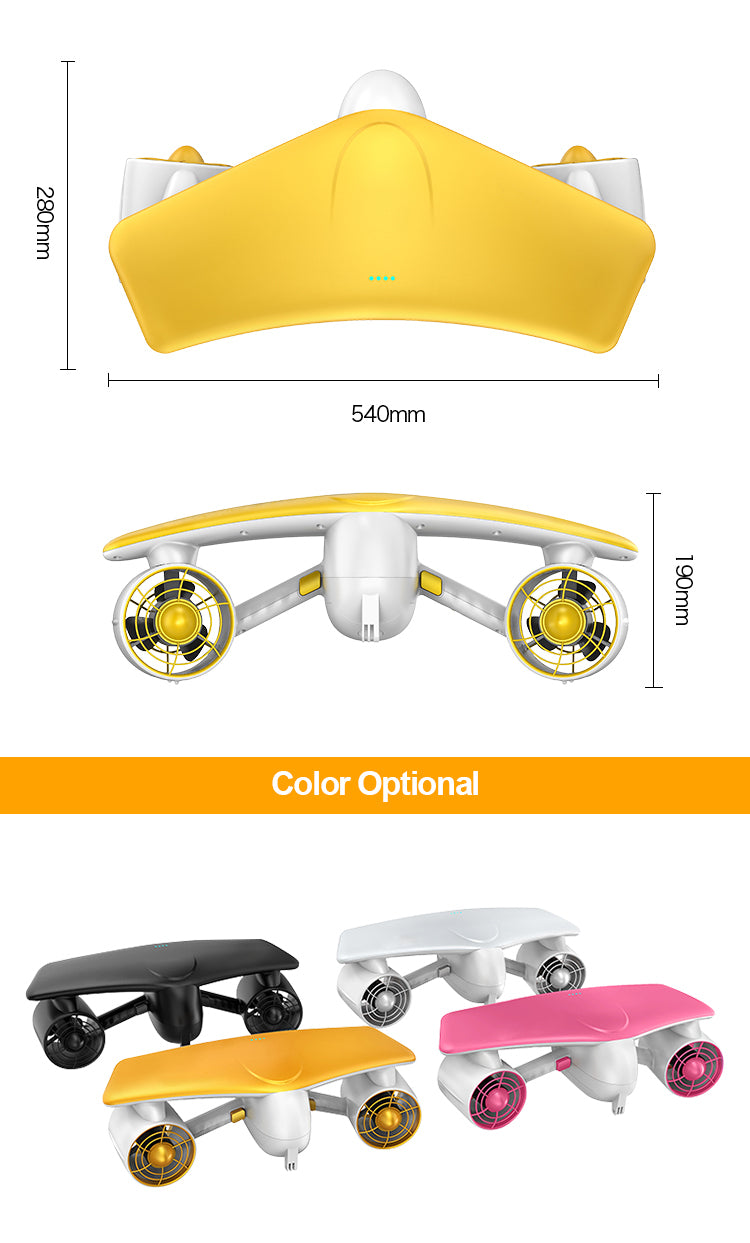 W7 Sea scooter 50m Maximum Depth Compatible with GoPro for Water Sports Swimming Pool & Diving ,Yellow