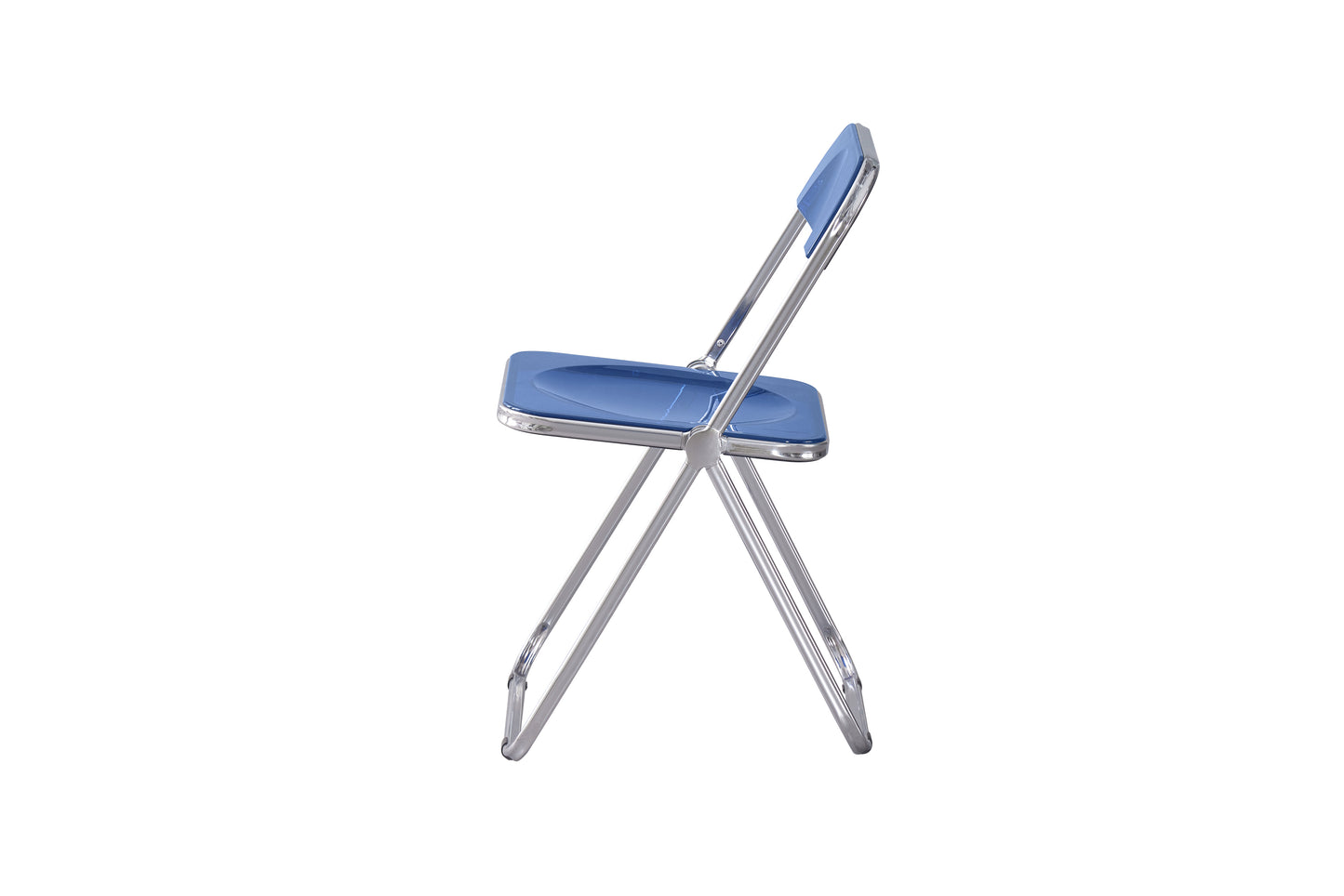 Blue Clear Transparent Folding Chair Chair Pc Plastic Living Room Seat