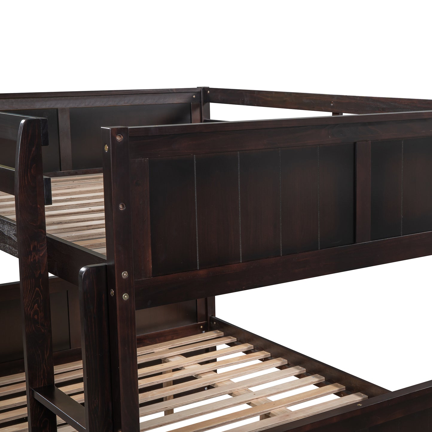 Full-Over-Full Bunk Bed with Twin Trundle - Espresso Finish