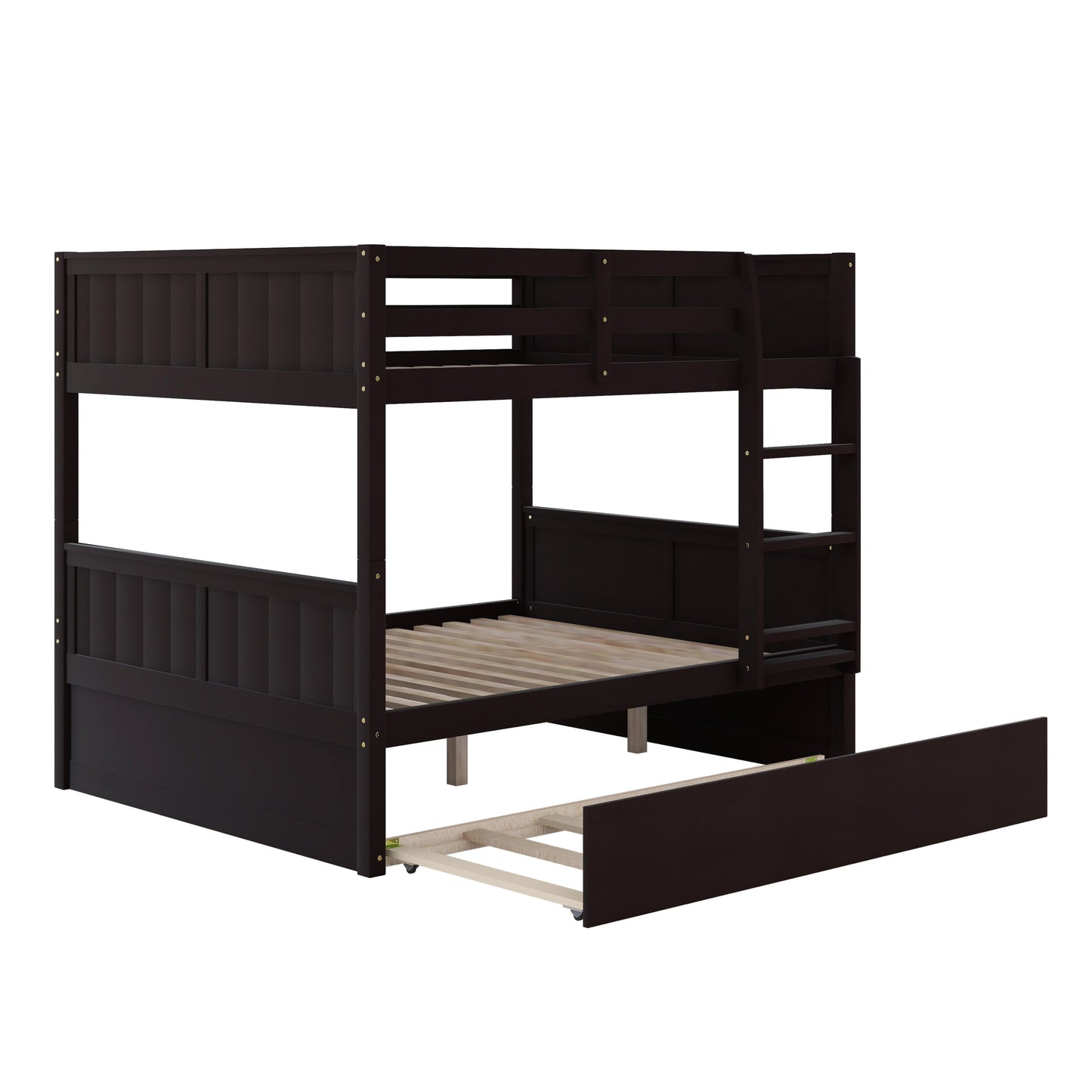 Full-Over-Full Bunk Bed with Twin Trundle - Espresso Finish