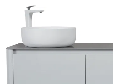 71'' Solid Surface Vanity Sink for Bathroom in White