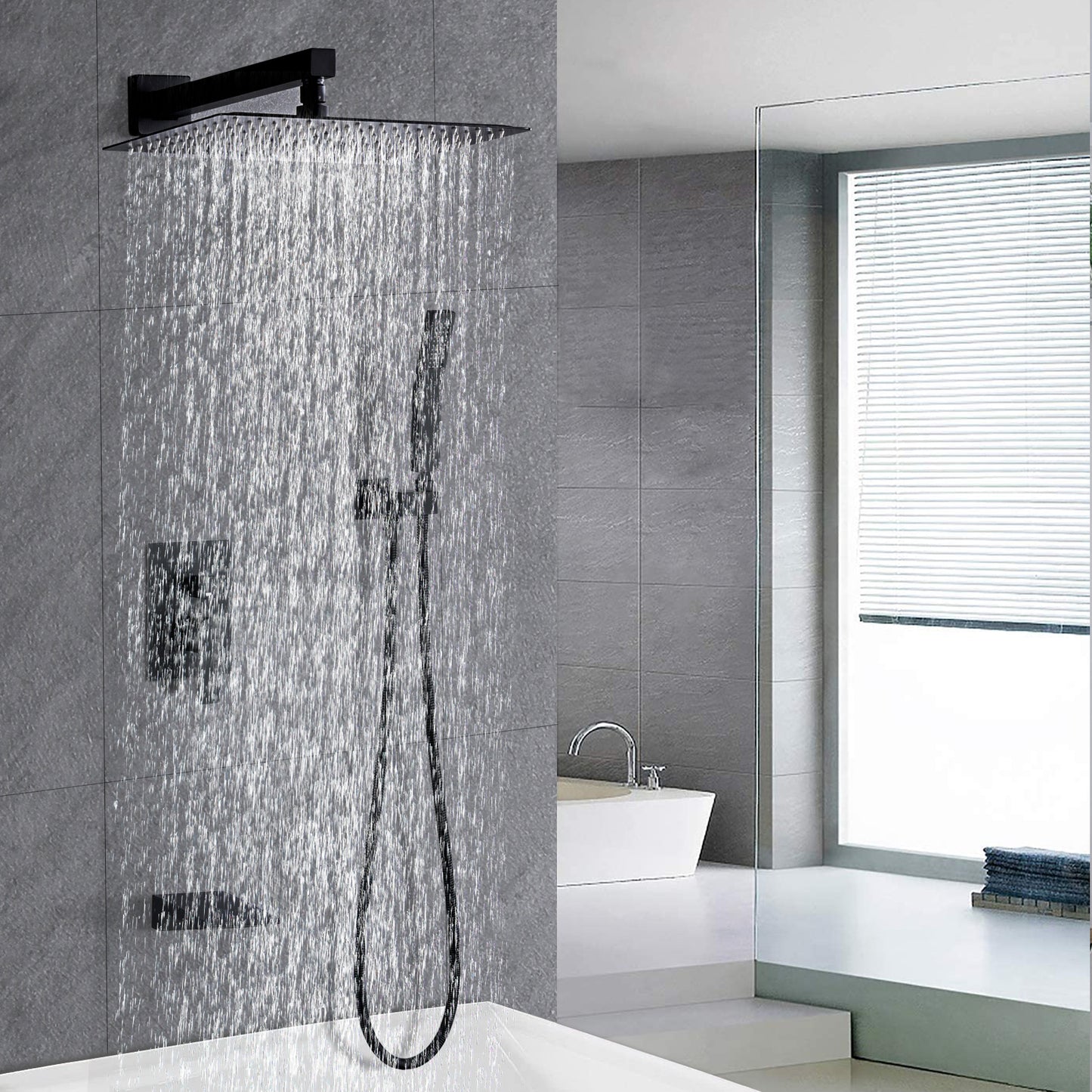 12-inch Luxury Shower System With Adjustable Handheld Shower Head