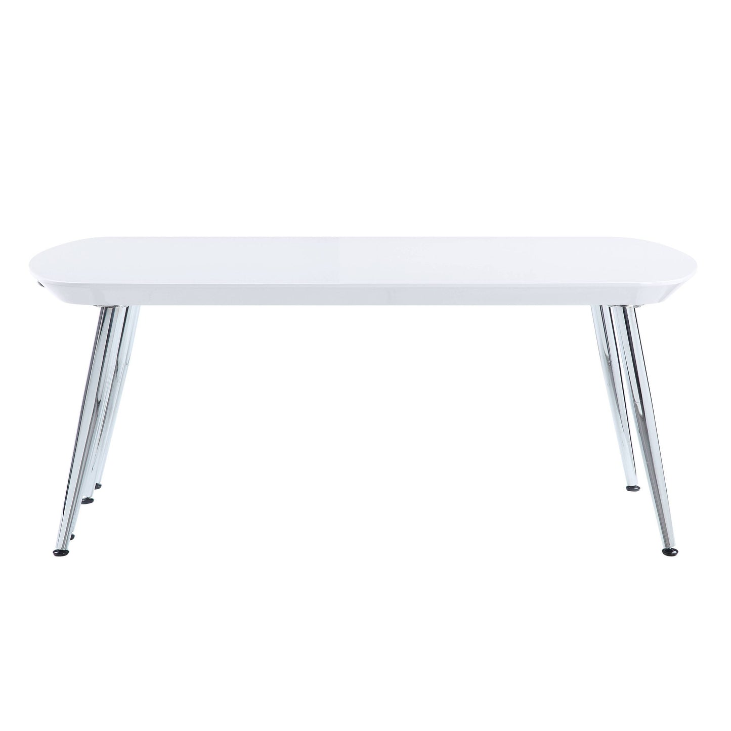 Sleek White & Chrome Finish Patina Coffee Table LV00363