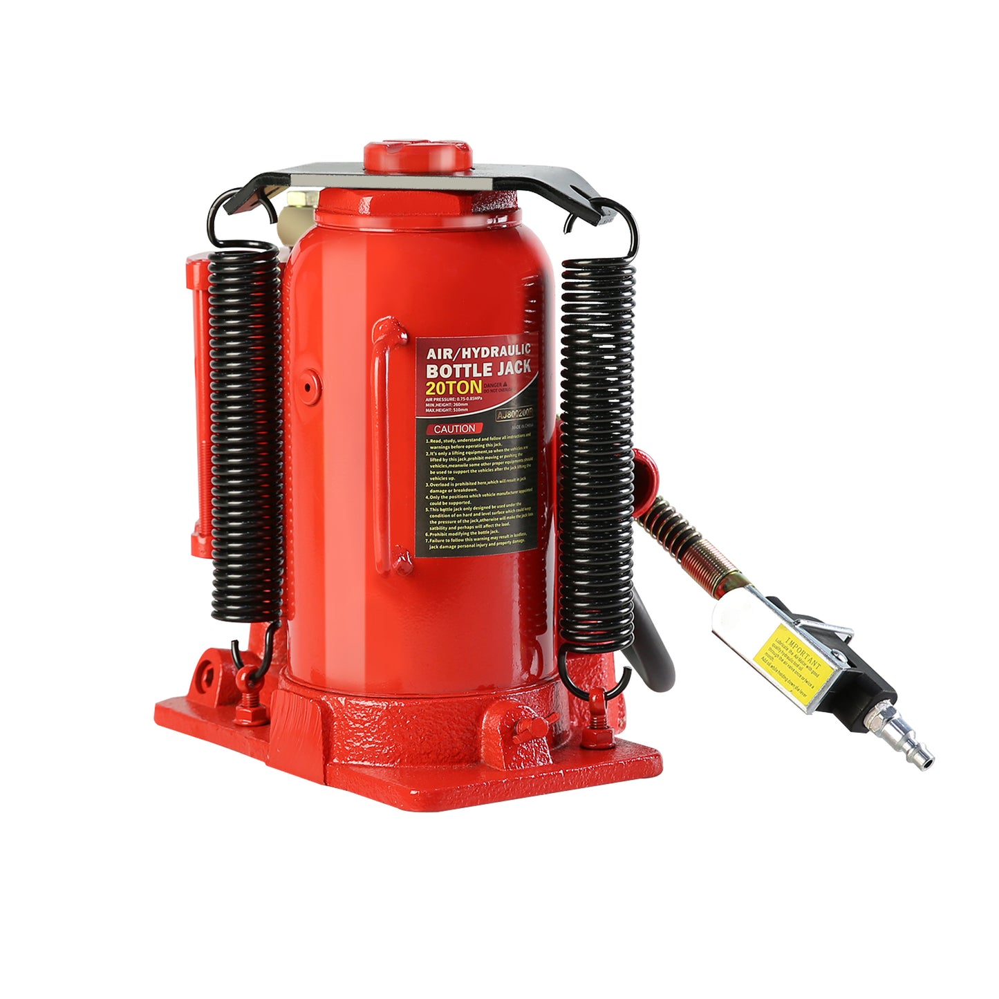 20 Ton Air Hydraulic Bottle Jack with Manual Hand Pump for Automobile and Heavy Equipment Maintenance