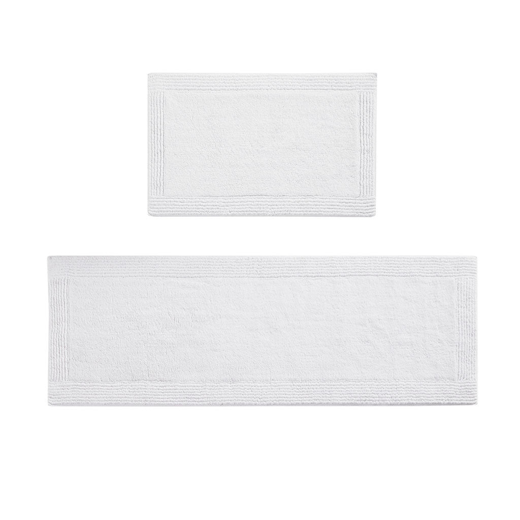 Ultra Plush Reversible Cotton Bath Rug - 3000 GSM - White