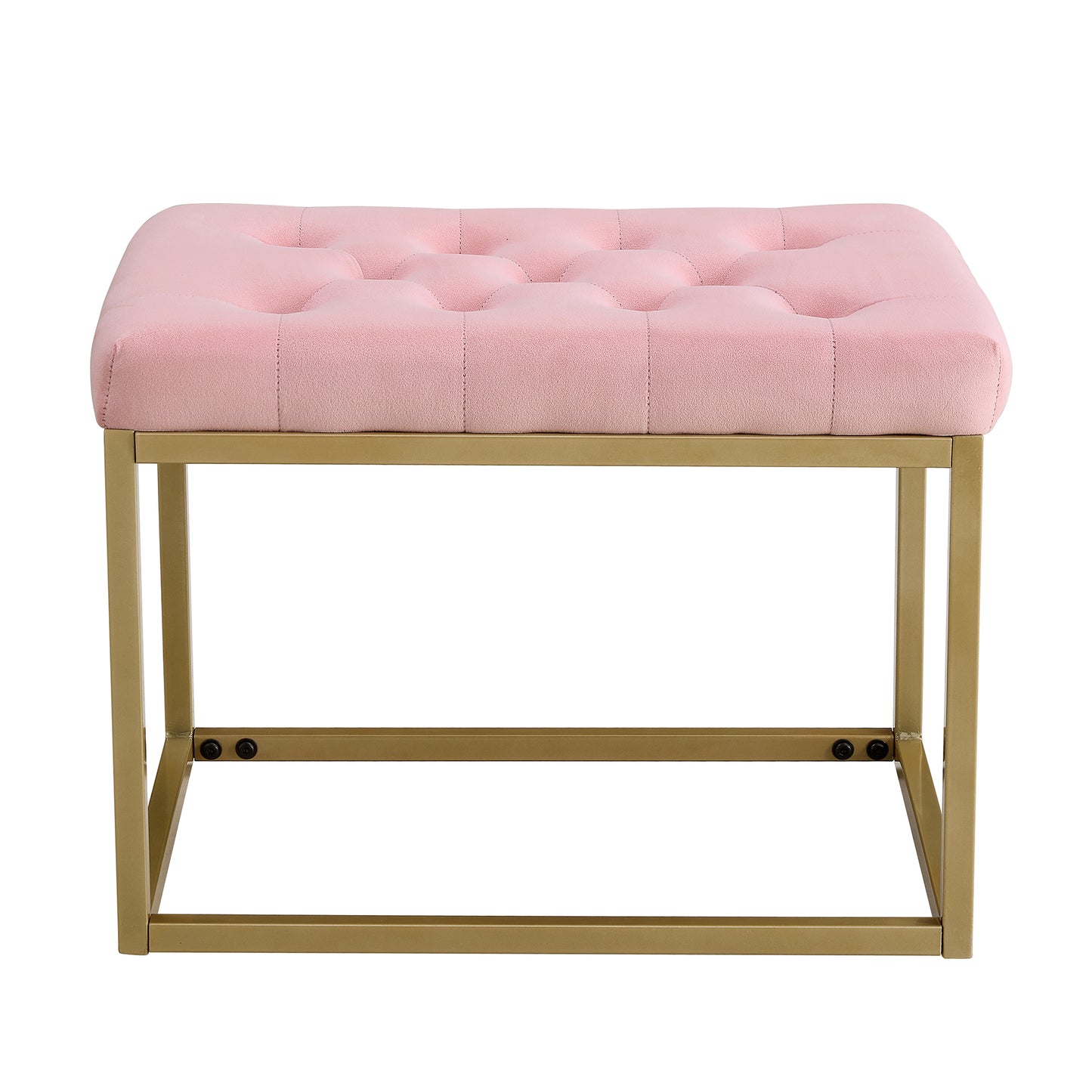 Chair Velvet Shoe Changing Stool, Footstool, Square Cushion Foot Stool, Sofa stool, Rest stool,Low Stool .Step Stool, Small Footrest .Suitable for Clothes Shop,Living Room, Porch,Pink BenchST-001-PI