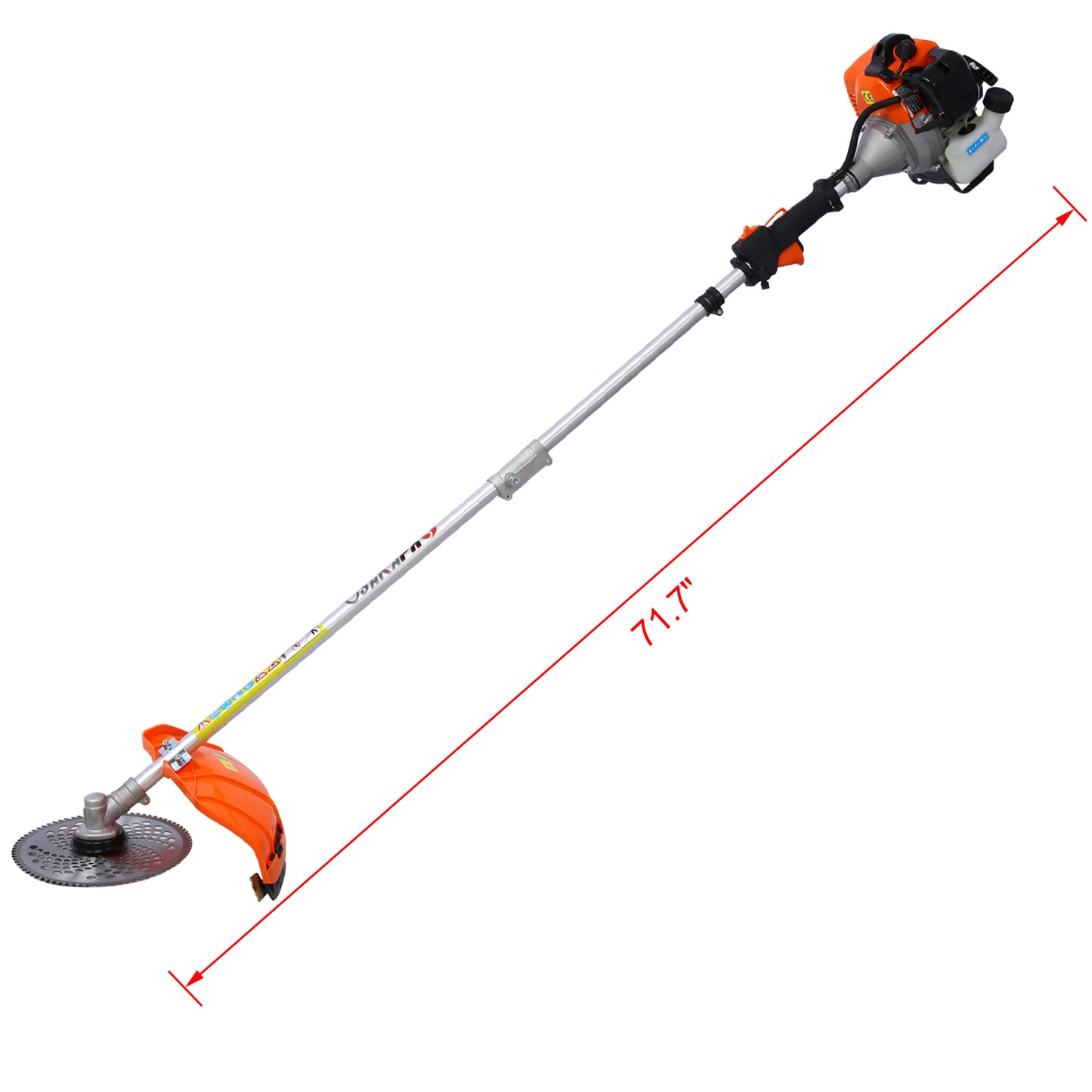 10 in 1 Multi-Functional Trimming Tool, 33CC 2-Cycle Garden Tool System with Gas Pole Saw, Hedge Trimmer, Grass Trimmer, and Brush Cutter EPA Compliant