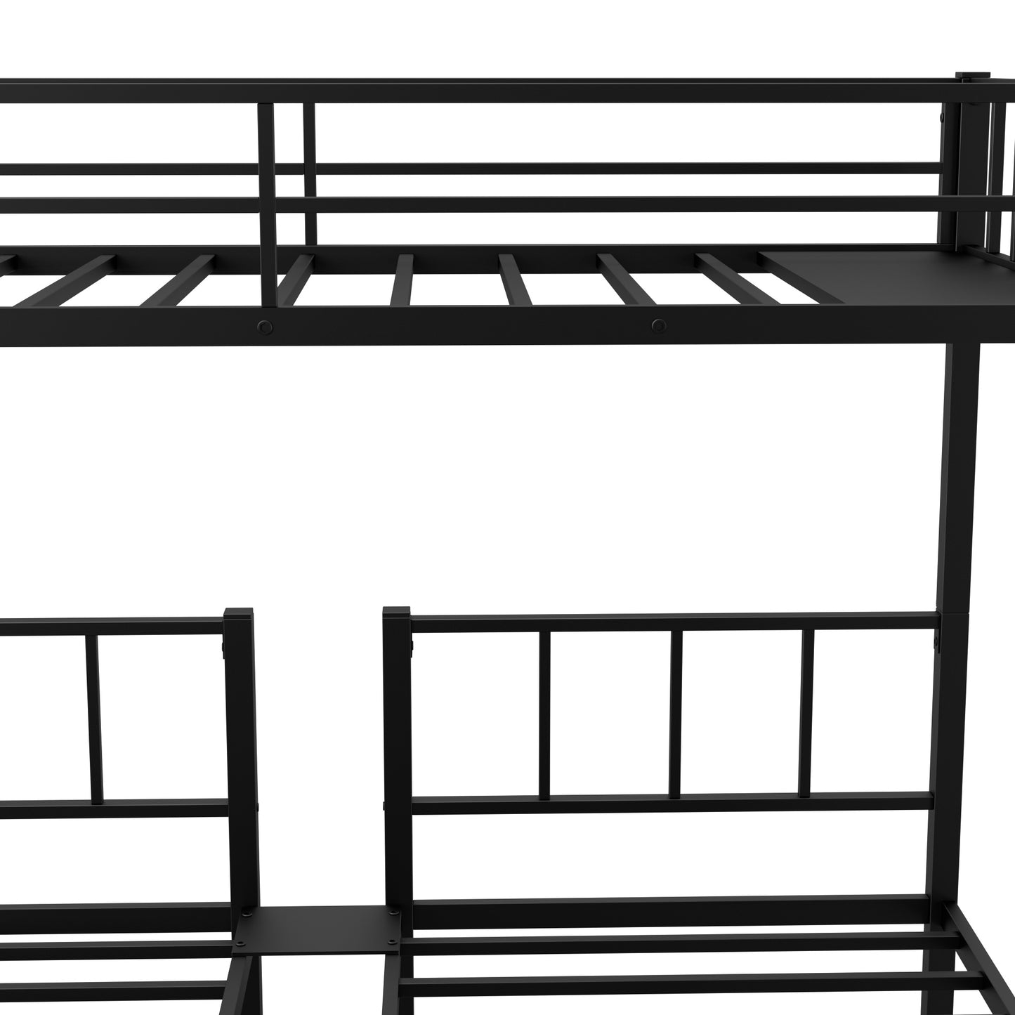 Convertible Metal Triple Bunk Bed with Flexible Sleeping Options