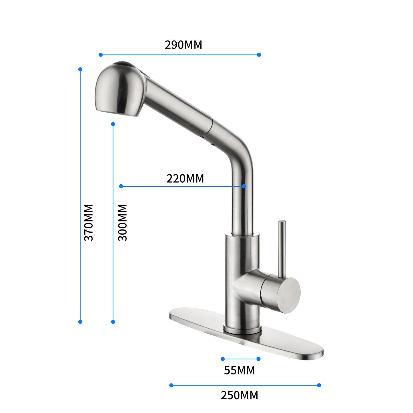 Kitchen Faucets with Pull Down Sprayer, Single Handle Kitchen Sink Faucet with Pull Out Sprayer, Brushed Nickel