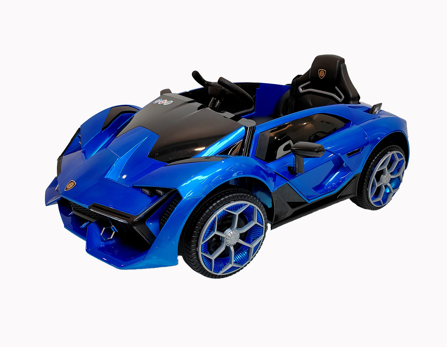 Ride-On Car with Remote Control for Kids Ages 3-6, Blue Electric Car with Swing Function