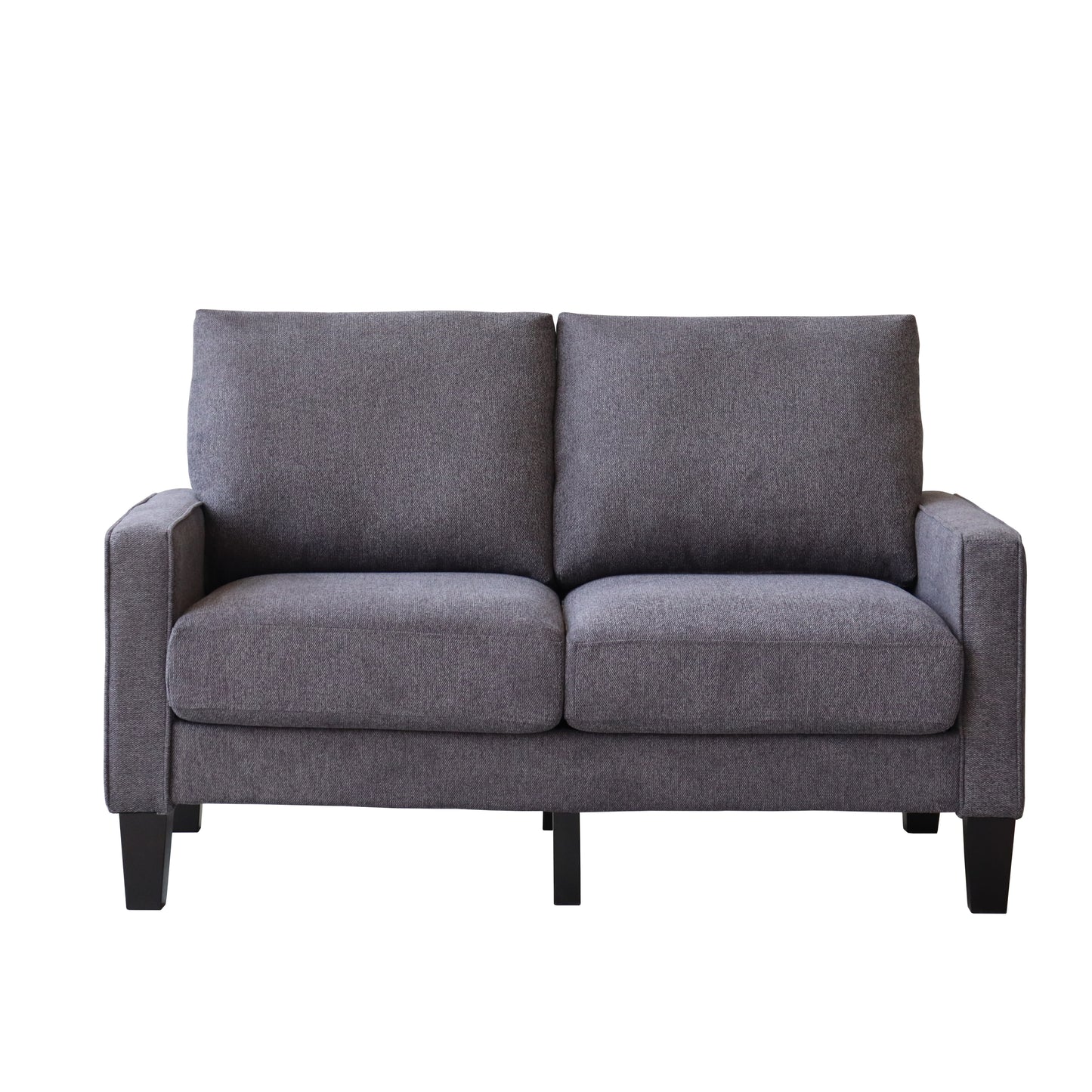 Modern Living Room Furniture Loveseat in Dark Grey Fabric