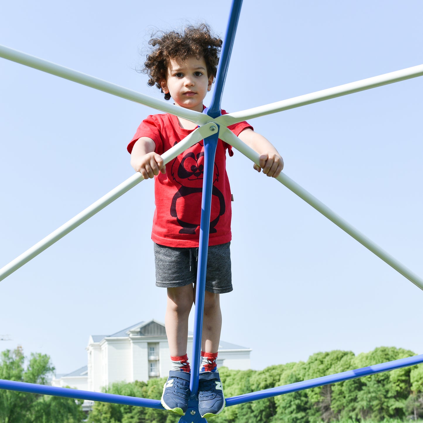 Geometric Dome Climber Play Center - 11ft, Rust & UV Resistant Steel, 900 LBS Capacity