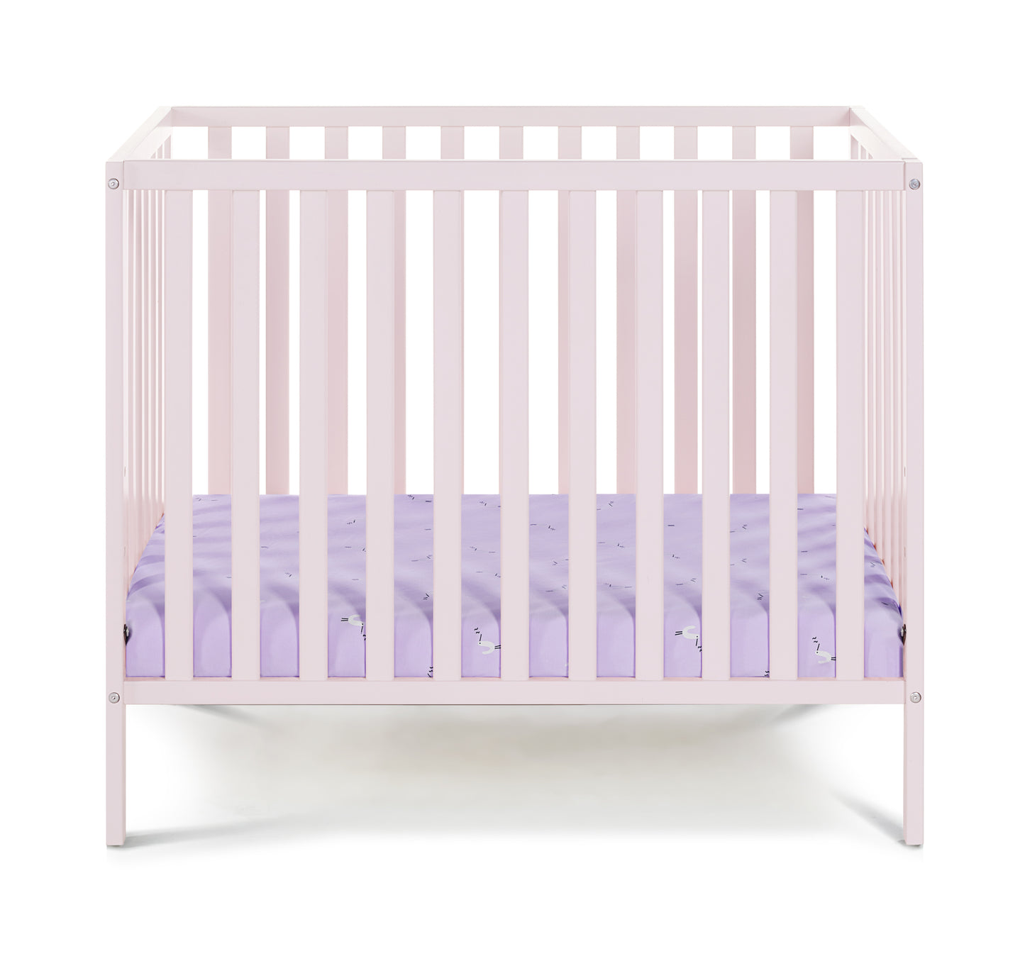 Palmer 3-in-1 Convertible Mini Crib Pastel Pink w/ Mattress Pad