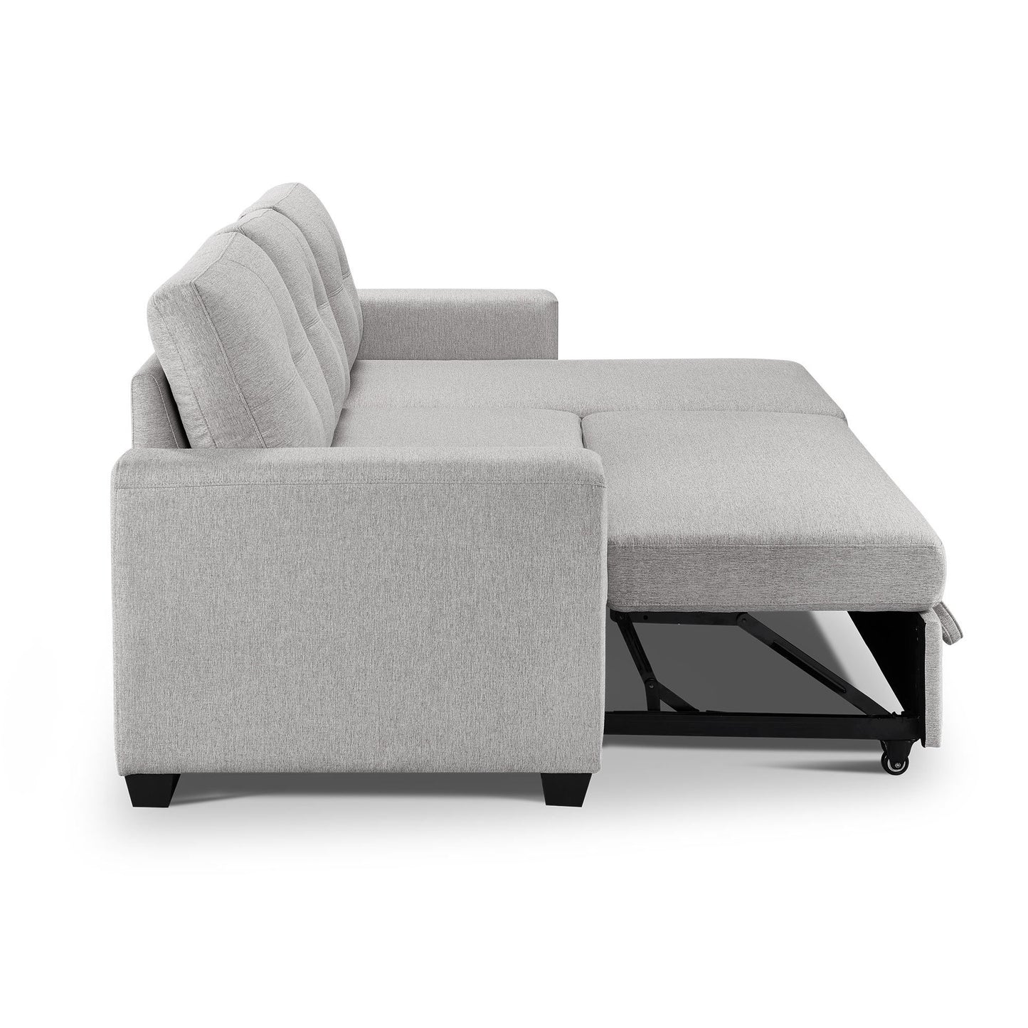 Modular Reversible Sleeper Sectional Sofa with Storage Chaise - Light Grey