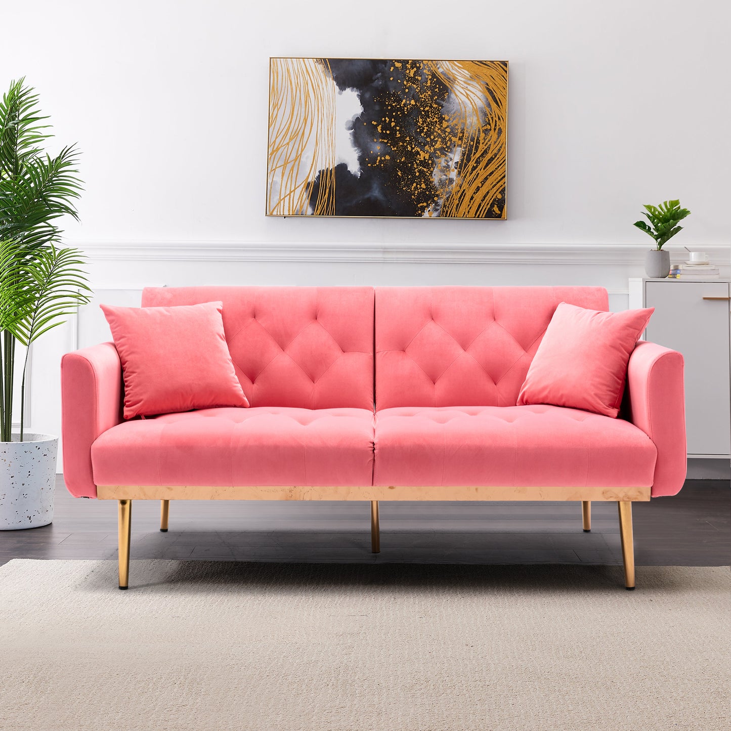 Velvet  Sofa , Accent sofa .loveseat sofa with metal  feet