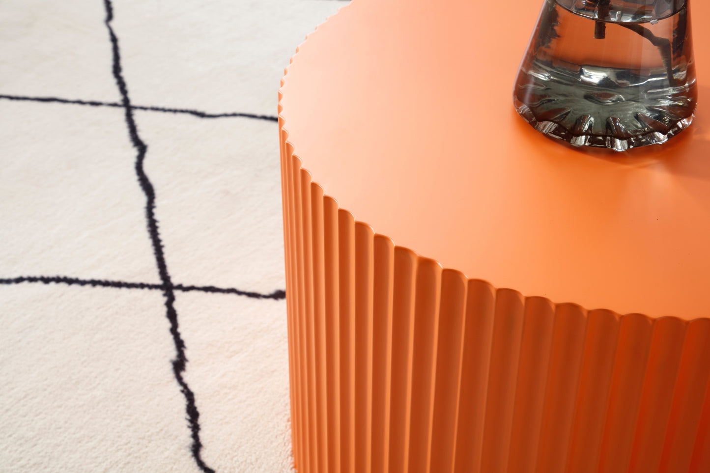 Nesting Table Set: Handcrafted MDF Coffee Tables in Vibrant Orange