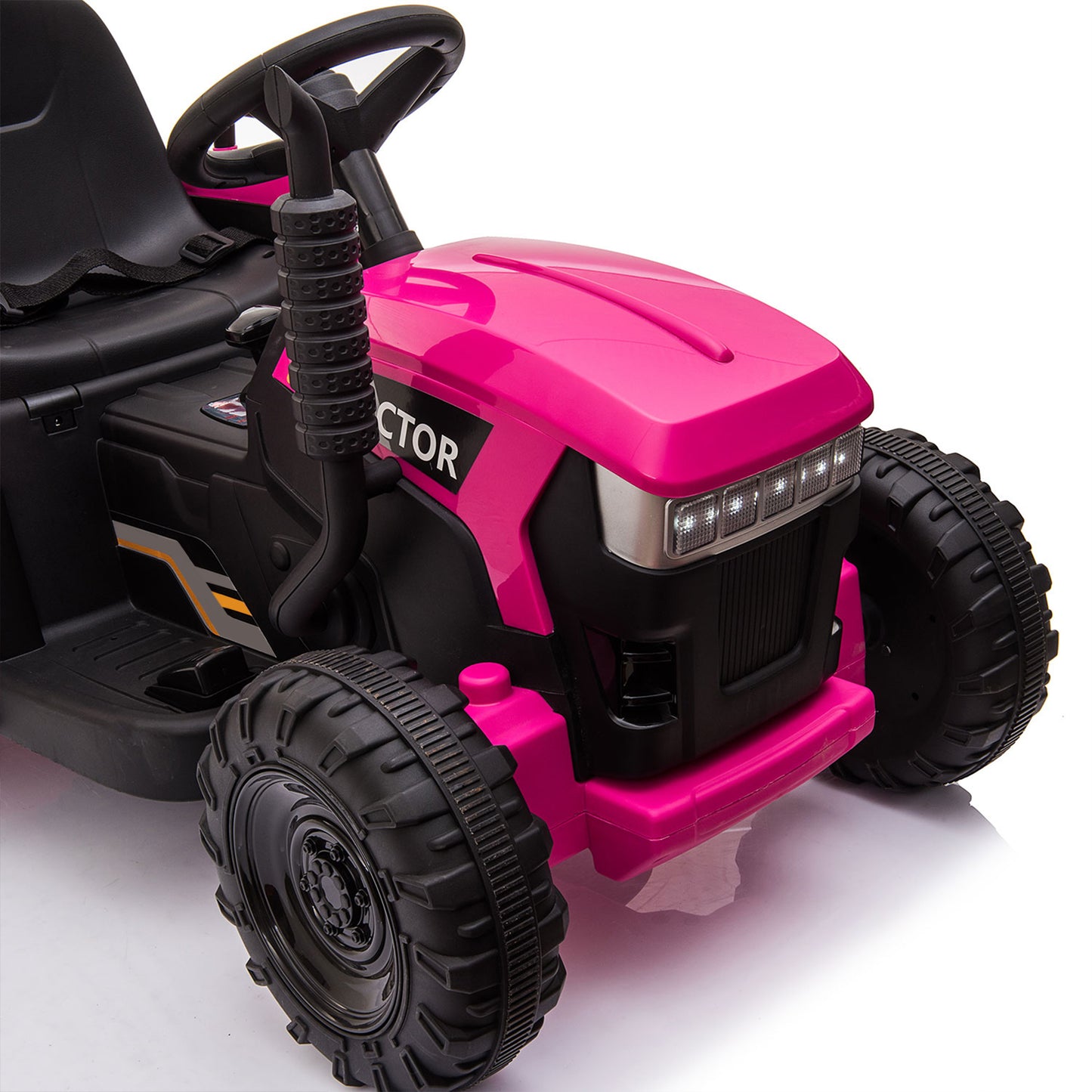 12V Kids Ride-On Tractor with Trailer and Music, Rosy