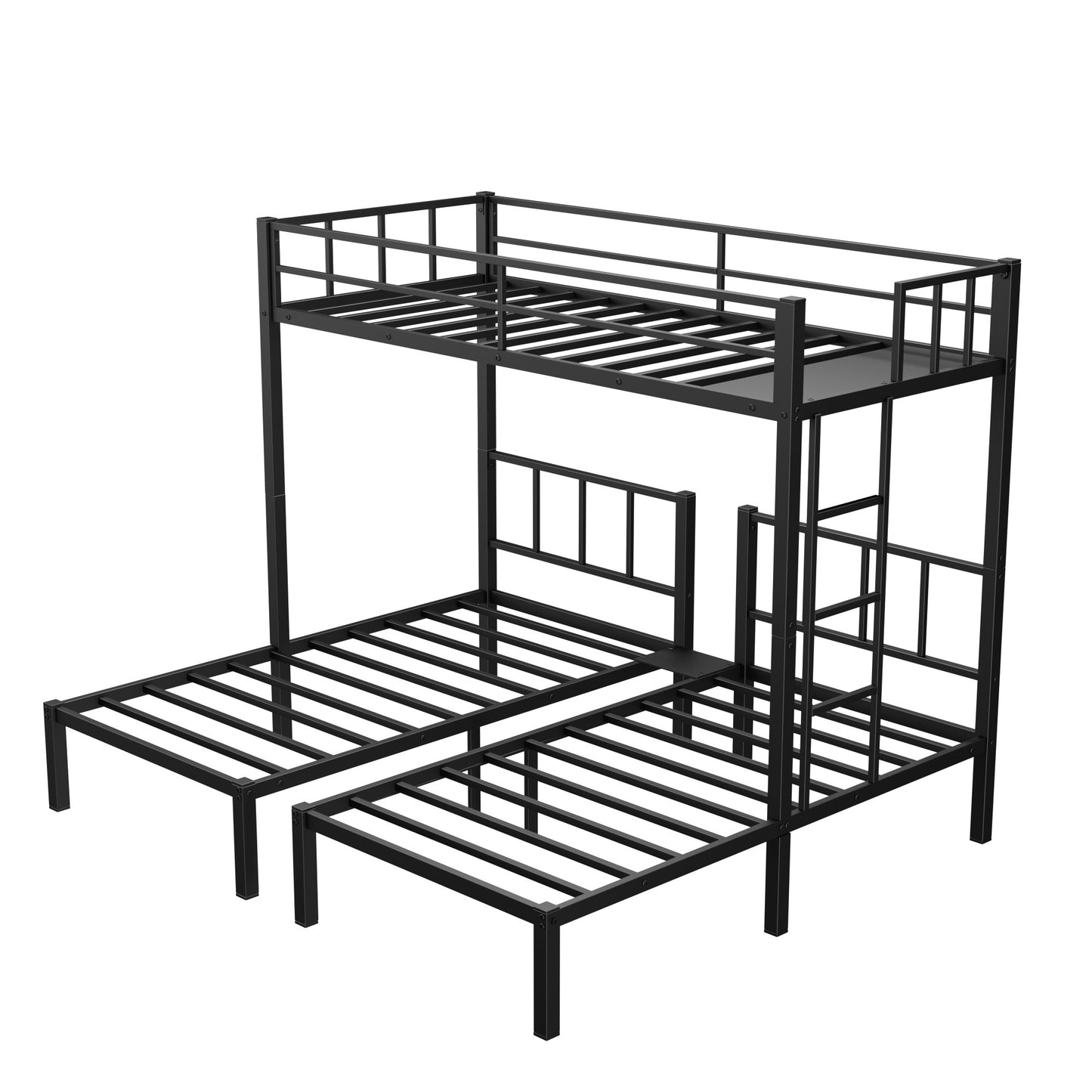 Convertible Metal Triple Bunk Bed with Flexible Sleeping Options