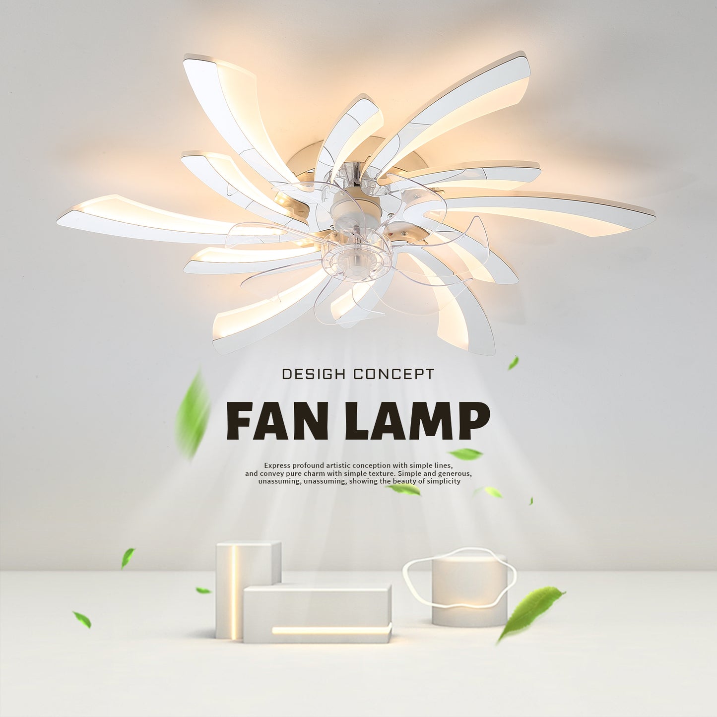 31-Inch Chrome Ceiling Fan with Dimmable LED Lights and Remote Control - Modern Design, 6 Wind Speeds