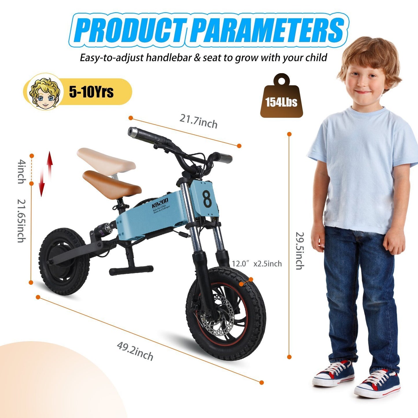 Children's Off-Road Electric Bike - Advanced Safety and Adventure Model