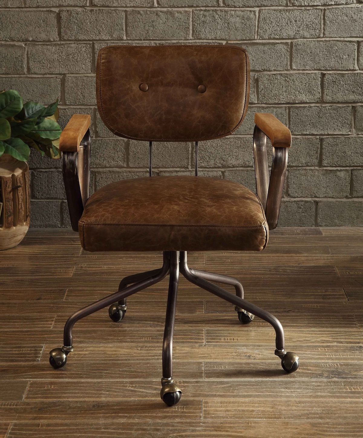 Hallie Office Chair in Vintage Whiskey Top Grain Leather 92410