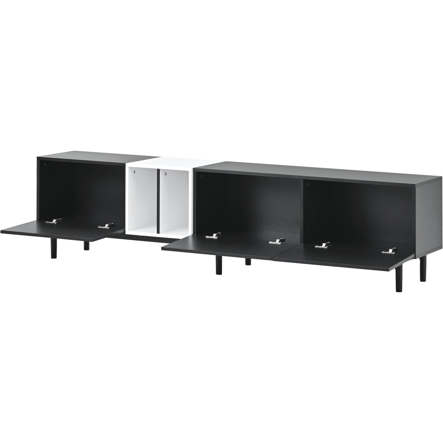 Contemporary TV Stand with 3 Doors for 80'' TV, Media Console Table, Entertainment Center with Spacious Storage Cabinet for Living Room, Bedroom