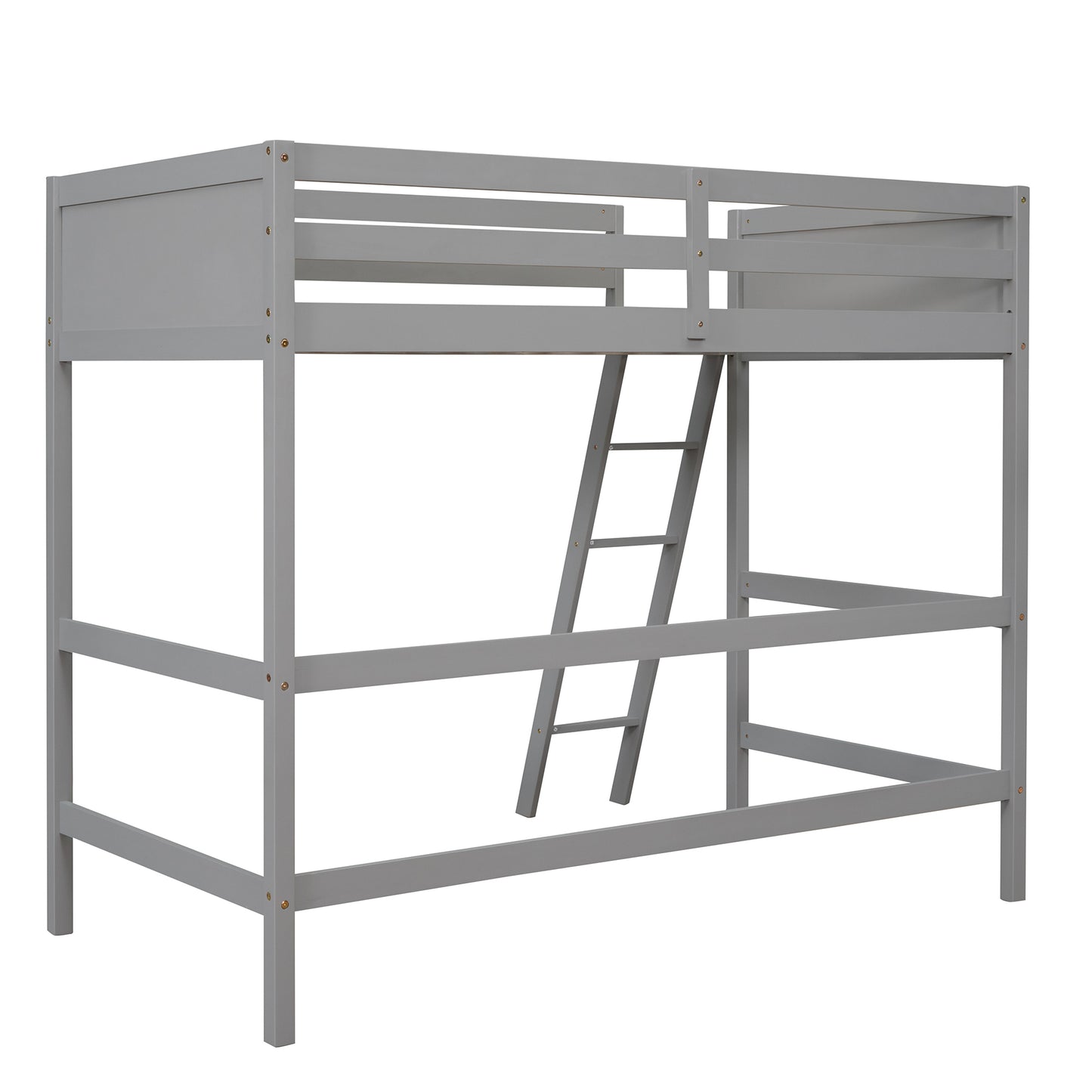 Solid Wood Twin Size Loft Bed with Ladder(Gray)(: WF191903AAE)