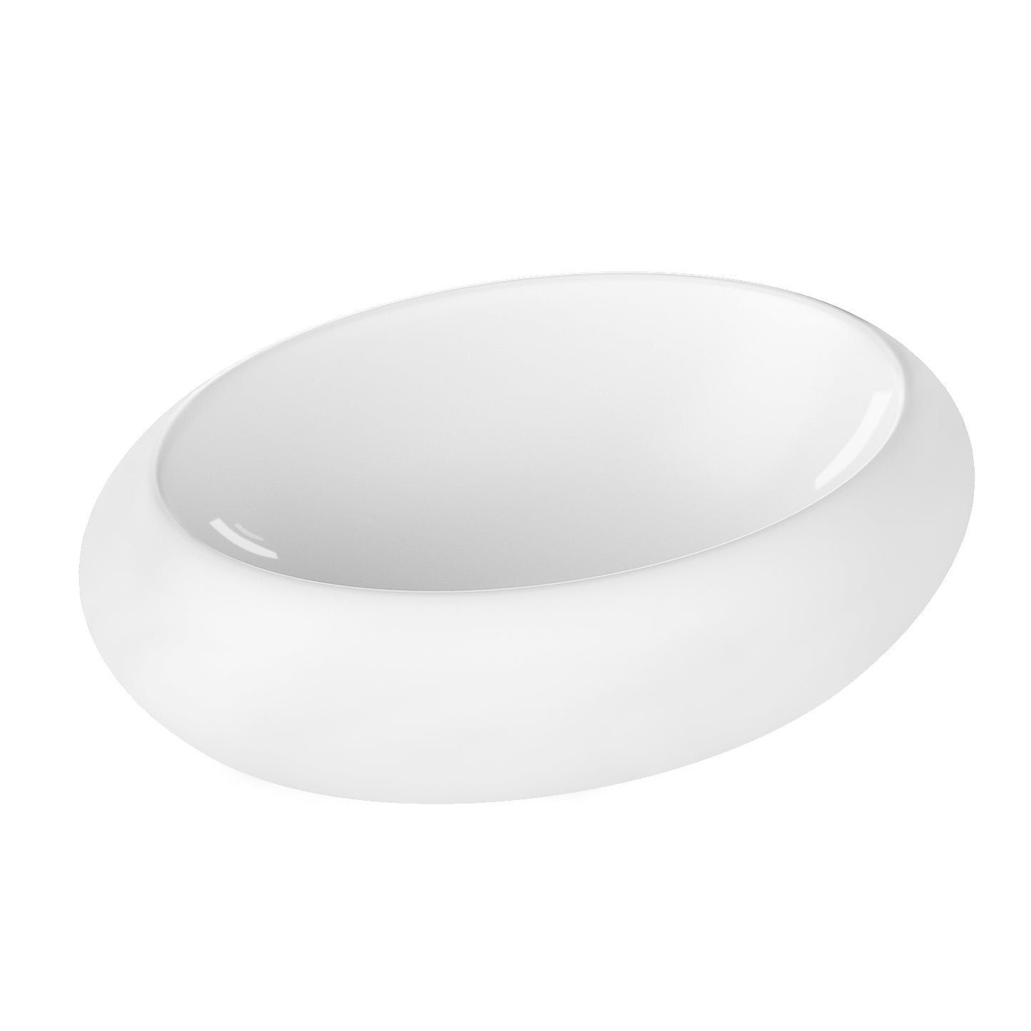 Vessel Bathroom Sink Basin in White Ceramic