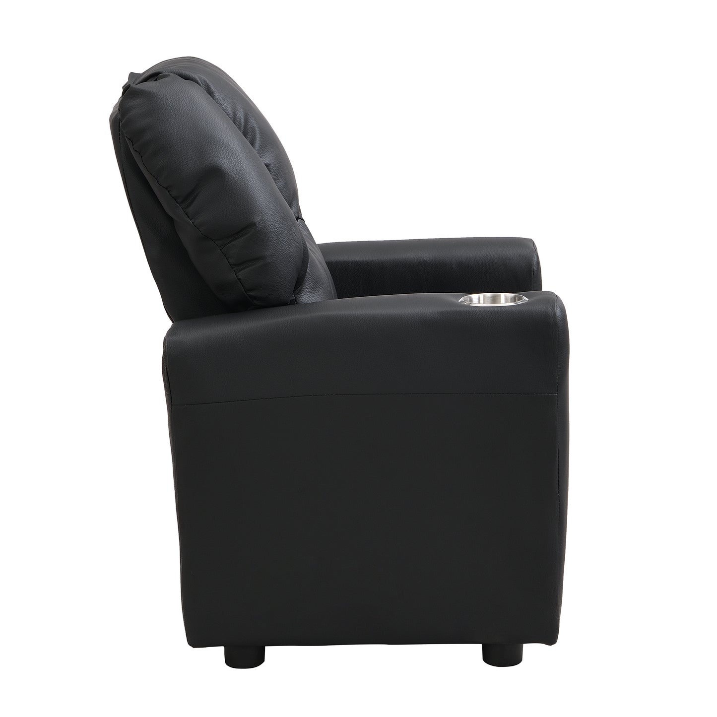 Sally Deluxe Kid Recliner - Black PVC Kids Chair