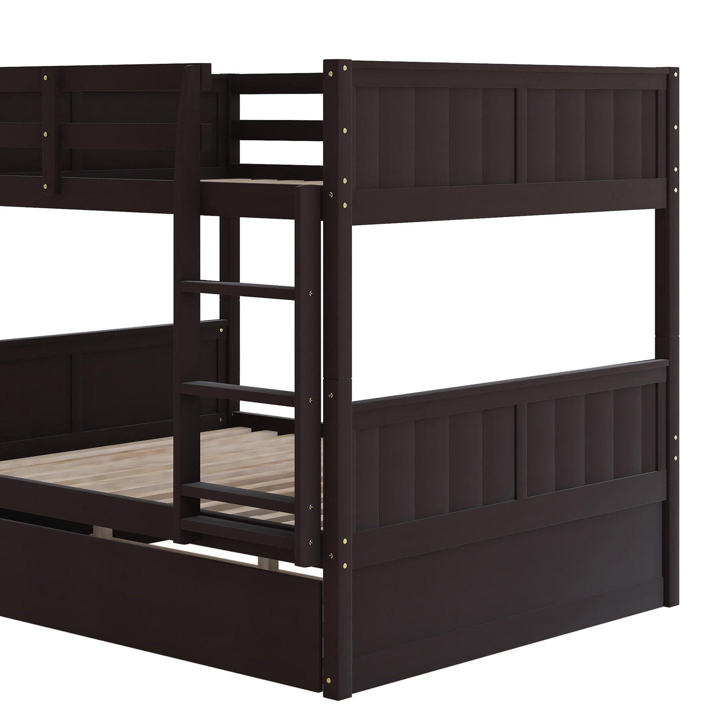 Full-Over-Full Bunk Bed with Twin Trundle - Espresso Finish